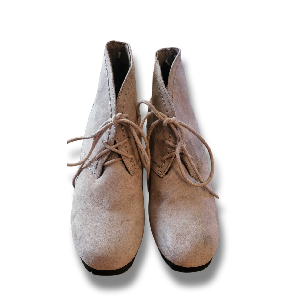 🌿Time and Tru Women's 6 Lace Up Ladies Booties Shoes Footwear In Tan - Picture 4 of 12